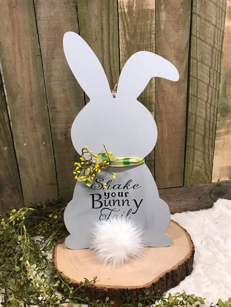 Wood Rabbit Easter Decor Easter Decoration Easter Accent Etsy In 2021