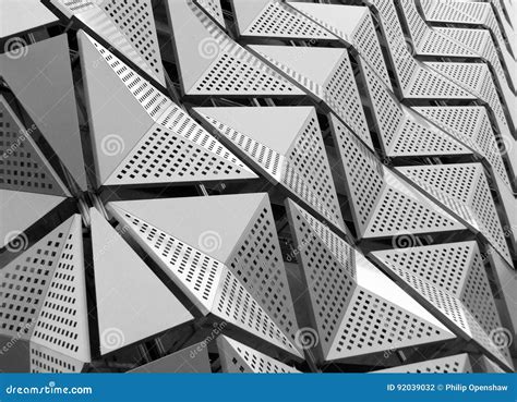 Geometric Steel Metallic Cladding Stock Photo Image Of Futuristic