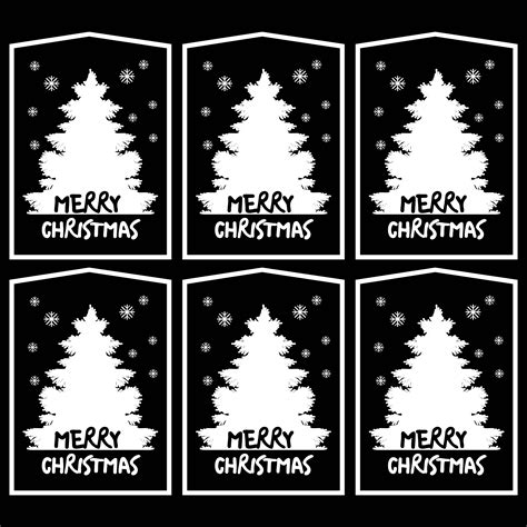Free Printable Black And White Christmas Tags