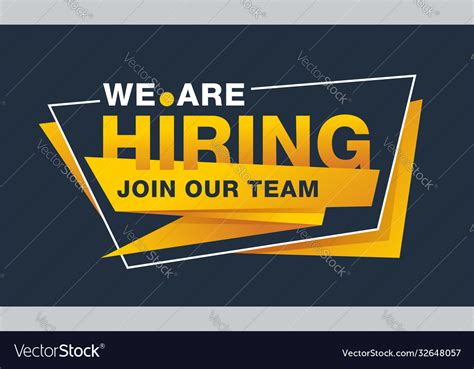 We Are Hiring Join Our Team Banner Template Vector Image