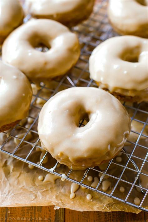 These Baked Maple Glazed Donuts Are Spiced Cakey Style Donuts With A