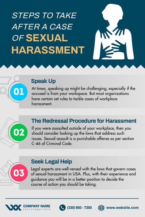 sexual harassment awareness poster template postermywall