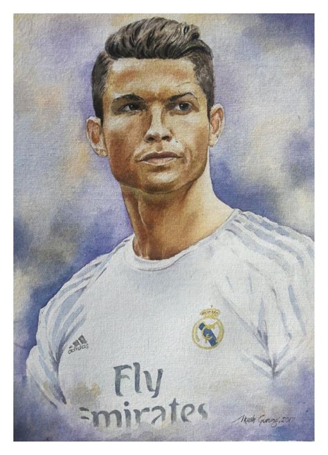 Cristiano Ronaldo Inspirational Ronaldo Cr7 Watercolor Portrait