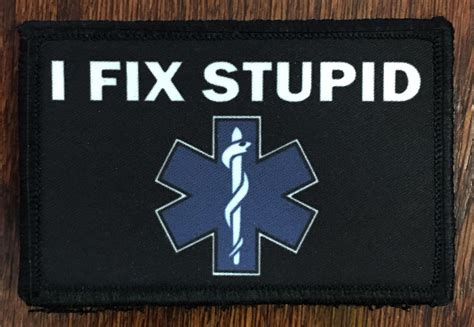 739 Emt Medic I Fix Stupid Morale Patch Tactical Military Army Hook