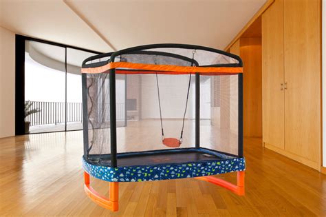 6 Indooroutdoor Rectangle Trampoline With Safety Net And Swing Combo A