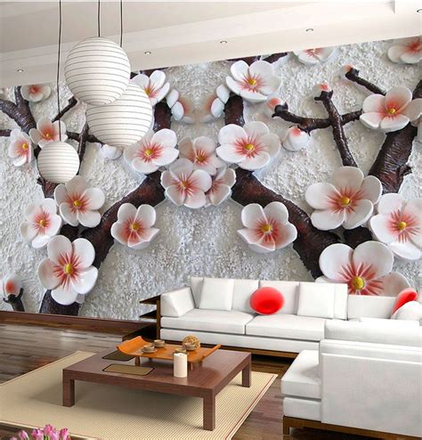 Full hd 3d background wallpaper images for desktop pc, laptop, mac, android phone, tablet, apple iphone, ipad and other deices. 3D Mural Wallpaper Cherry Blossom Embossed Flower Wall ...