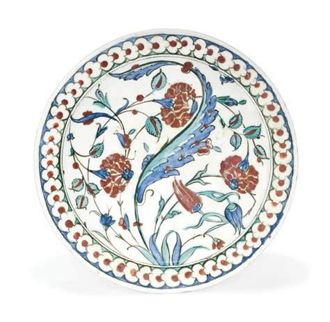 An Iznik Pottery Dish Ottoman Turkey Circa Ad Christie S
