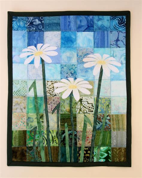 Batik Daisy Quilted Wall Hanging Art Quilt By PingWynny Etsy