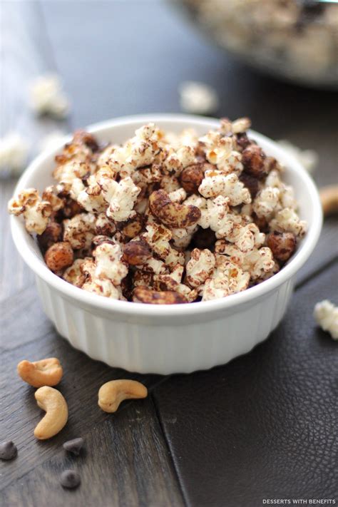 Try some of these delicious dishes. Desserts With Benefits Healthy Chocolate Cashew Popcorn - the Perfect Snack for Game Day! (sugar ...