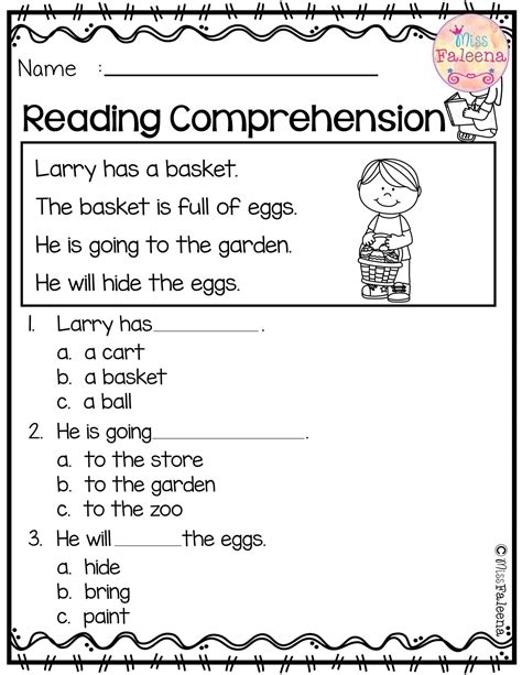 Free Reading Comprehension Read And Find Kindergarten Reading Free