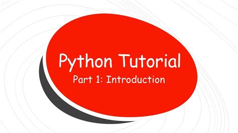 Python Tutorial 1 Introduction - YouTube