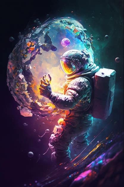 Premium Ai Image The Astronaut Art Print On Canvas