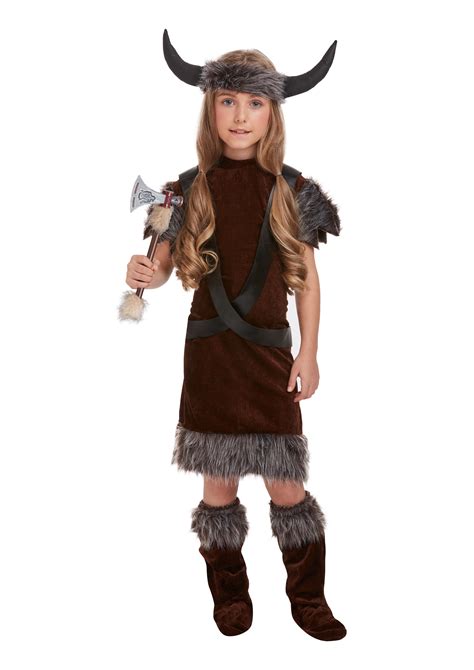 Childrens Viking Girl Costume Medium 7 9 Years Henbrandt Ltd