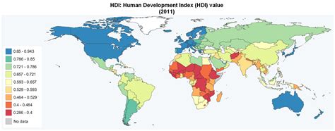 Weltkarte Human Development Index 2011 Weltatlas