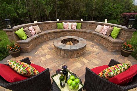 A Perfect Outdoor Living Combo Of A Curved Bench And Fire Pit Featured