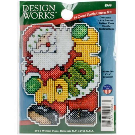 design works plastic canvas ornament kit 4 x3 ho ho santa 14 count 1 count fry s food stores