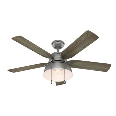 This hunter ceiling fan is rated for damp locations such as a covered porch or patio, humid sunroom and near a hot tub or indoor pool. Hunter Mill Valley 52 in. LED Indoor/Outdoor Matte Silver ...