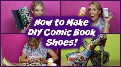 How To Make Diy Mod Podge Comic Book Shoes Youtube