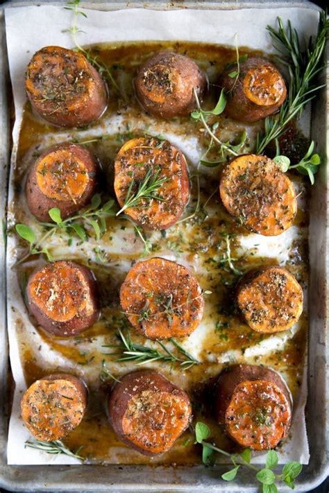 Easy Herb And Brown Sugar Roasted Sweet Potatoes The Forked Spoon