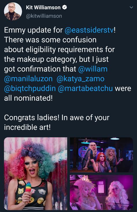 Willam Katya Manila And Biqtch Have All Been Nominated For An Emmy For Their Work On