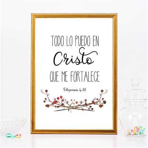 Spanish Bible Verse Print I Can Do All Things Through Christ Who
