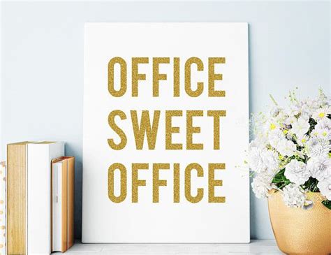 Office Sweet Office Typography Print Printable Wall Art Etsy