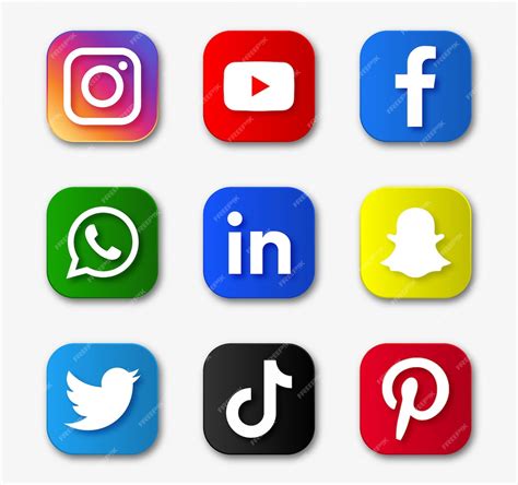 Premium Vector Popular Social Media Icons