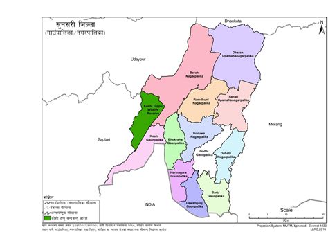 Administrative Map Sunsari Province 1 Resources