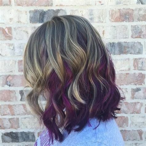 Purple Highlights In Brown Hair Purple Brown Hair Purple Hair