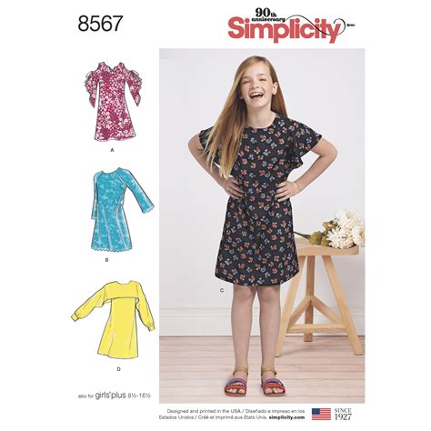 Simplicity Simplicity Pattern 8567 Girls And Girls Plus Dress