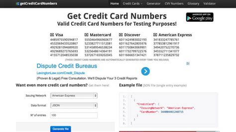 Use our credit card number generate a get a fake credit card numbers with complete security details. GetCreditCardNumbers Generates "Real" Numbers for Use in Free Trials