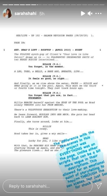 Sarah Shahi Of Sex Life Is Sharing Pages From The Script
