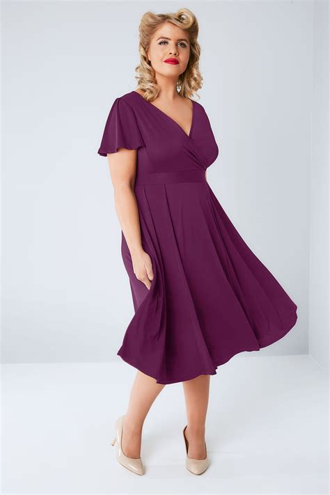 Lady Voluptuous Purple Lyra Wrap Dress Plus Size 16 To 32
