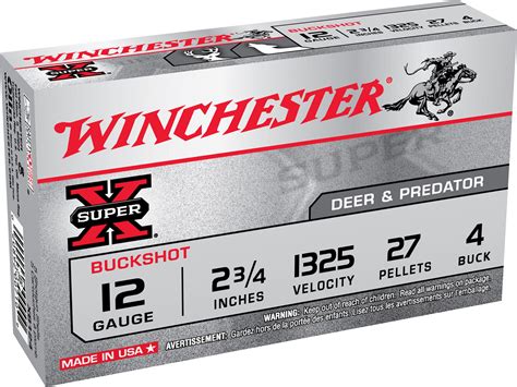 Winchester Super X Ammo Ga Buffered Buckshot Pellets