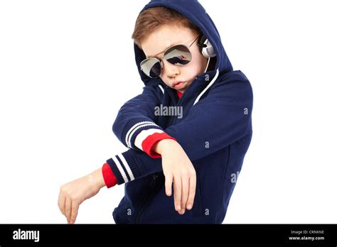 Portrait Of A Cool Kid Dressed Like A Rapper Stock Photo Alamy