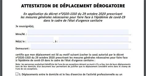 Déplacements dans la limite de 10 kilomètres de son domicile. Nouvelle attestation de déplacement pour le confinement ...