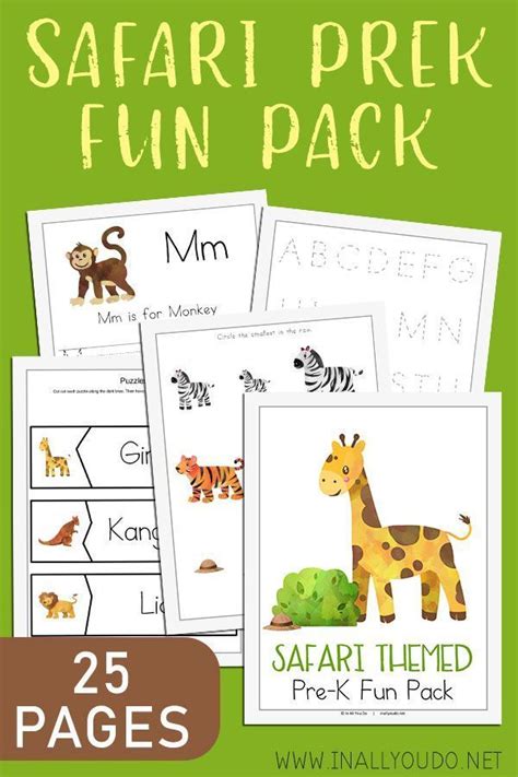 Safari Prek Fun Pack In All You Do Safari Animals Preschool Safari