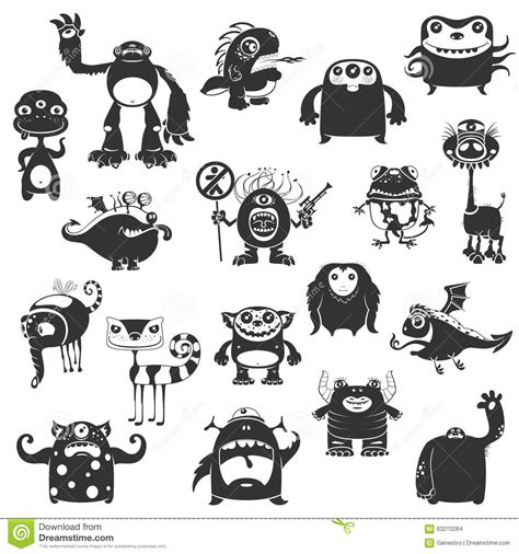 Funny Monsters Silhouette Stock Illustration Illustration Of Animal