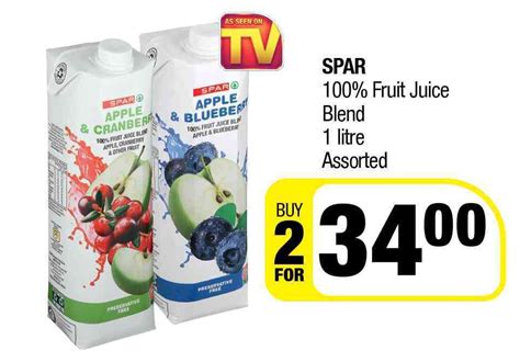 Spar 100 Fruit Juice Blend Assorted 2 X 1 Litre Offer At Spar