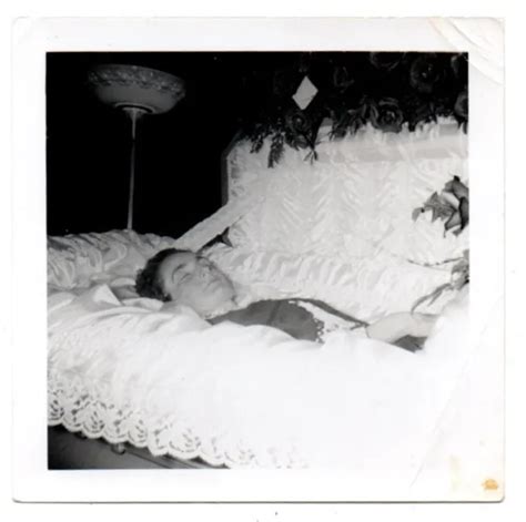 Woman Post Mortem Funeral Casket Woman Close Up Vintage Snapshot Photo