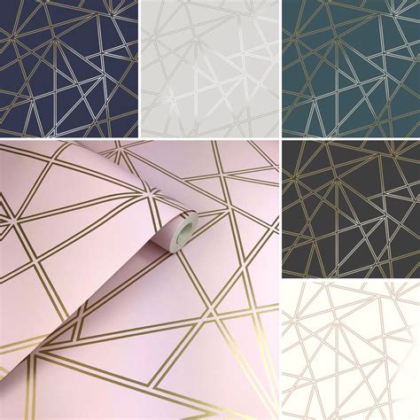 3d Apex Geometric Wallpaper Triangle Metallic Luxury Paladium Holden