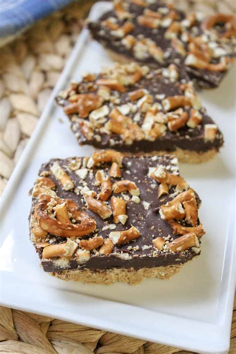 No Bake Chocolate Peanut Butter Pretzel Bars Inspired Her Way