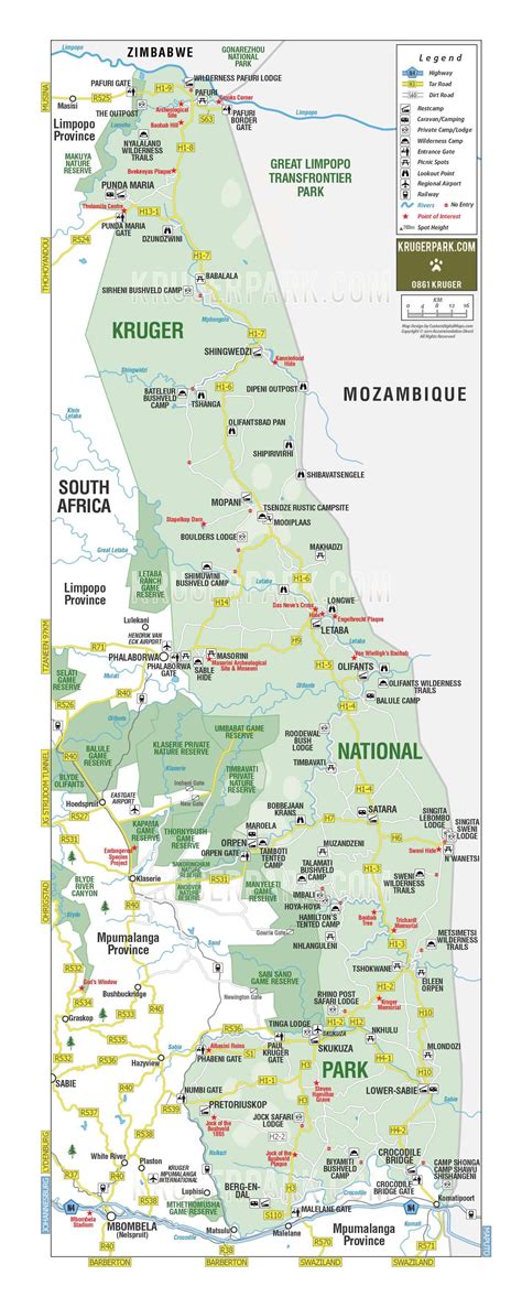 Full Map Of The Kruger National Park