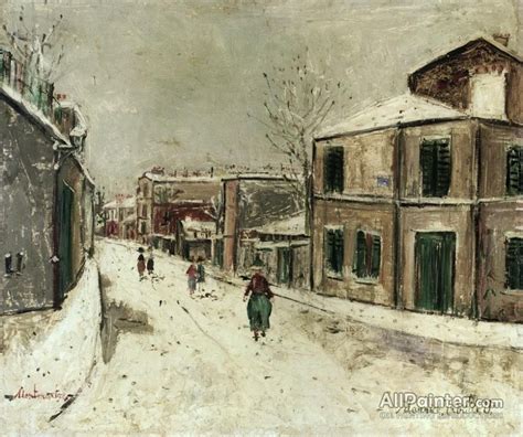 Maurice Utrillo Rue De Labreuvoir In The Snow Oil Painting