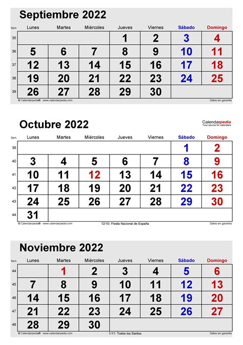 Calendario Octubre 2022 En Word Excel Y Pdf Calendarpedia Reverasite