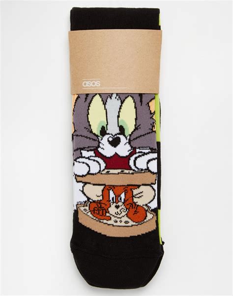 Lyst Asos 2 Pack Socks With Tom And Jerry In Black For Men