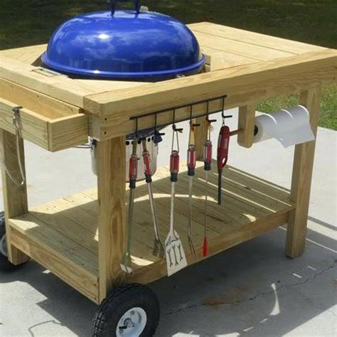 Diy Weber Grill Cart Kettle Stand Q Bbq Station Plans Youtube Portable