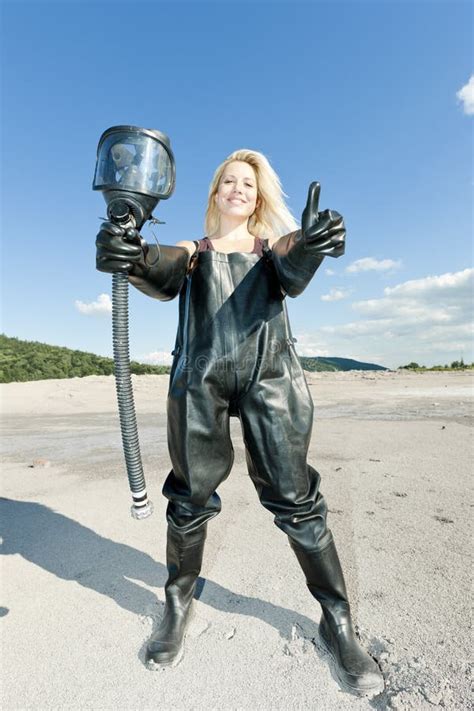 Woman With Gas Mask Stock Photo Image Of Adult Environment 24225858