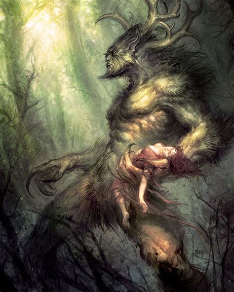 Forest Creature Celtic Gods Fantasy Creatures Fantasy Art