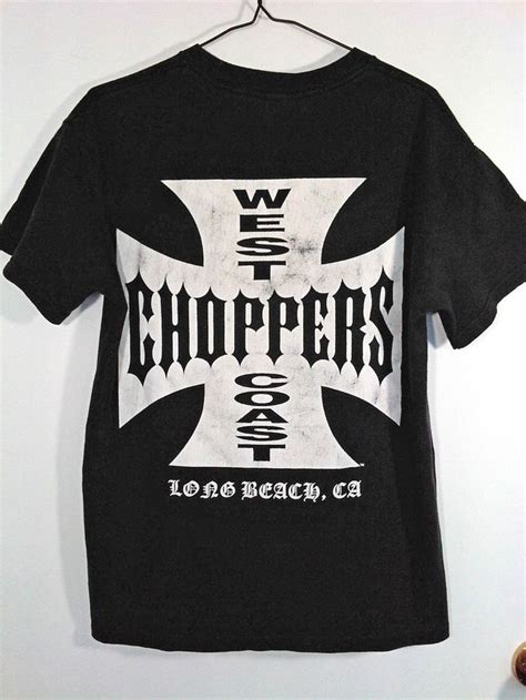 West Coast Choppers T Shirt Long Beach California Cross Double Sided